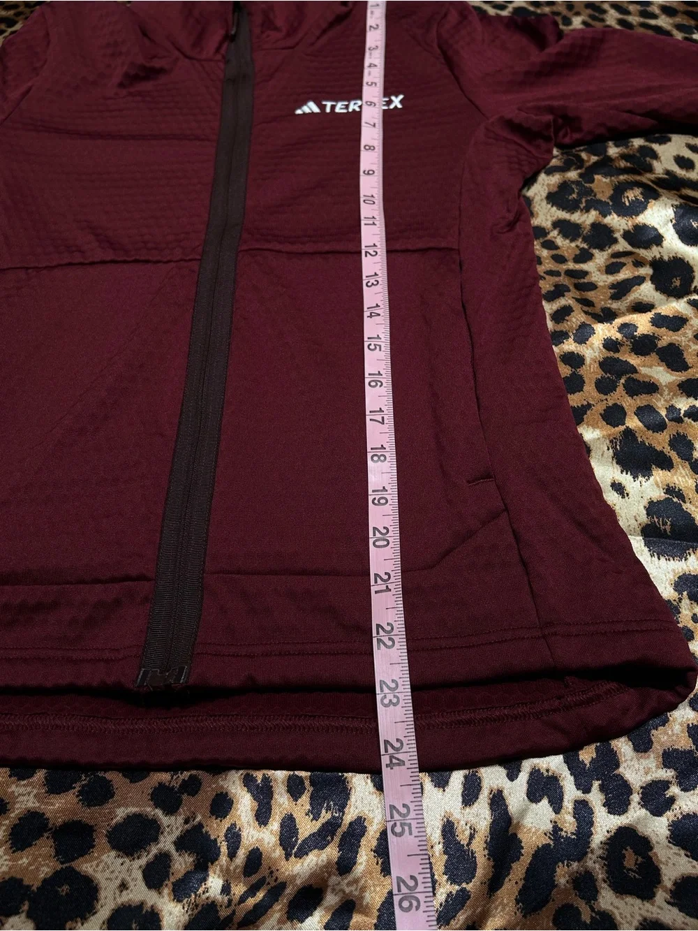 Adidas Terrex Womens Burgundy Maroon Full Zip Grid Fleece Jacket⁠